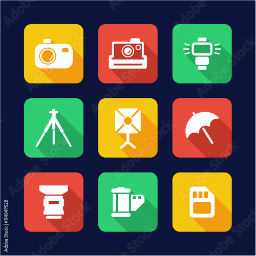 Photography Icons Flat Design photo