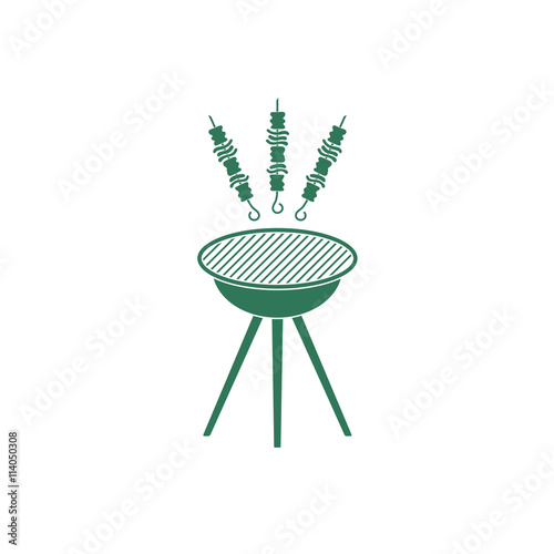 Grilled shashlik kebab icon. Vector illustration