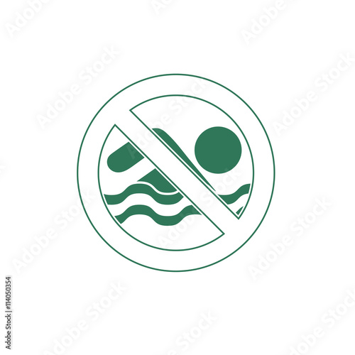 No swimming prohibition sign icon. Vector illustration