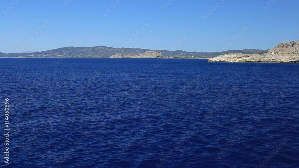 beautiful bay and rocks view from the sea Rhodes Greece sunny day beautiful bay and rocks view from the sea Rhodes Greece sunny day