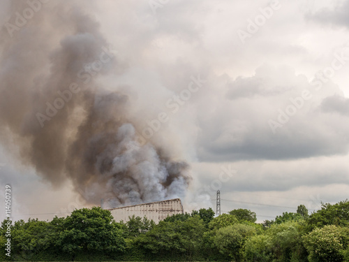 June 21st 2016. Leyland, Lancashire, Preston. Major fire at Wiltshire Shavings and sawdust supplies causing some residemnts to be evacuated.