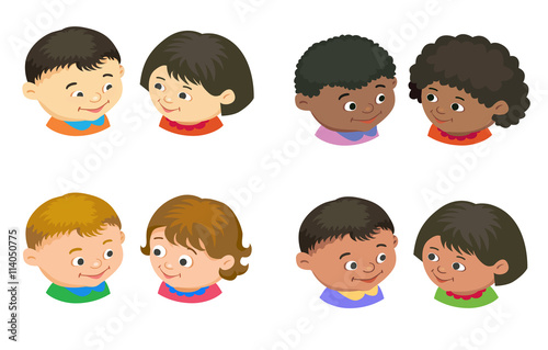 Cartoon kids reading book vector