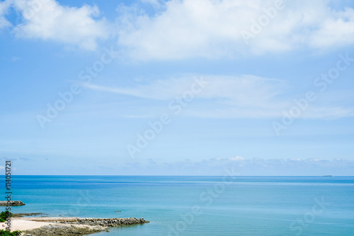 Beautiful sea with blue sky on sunny day