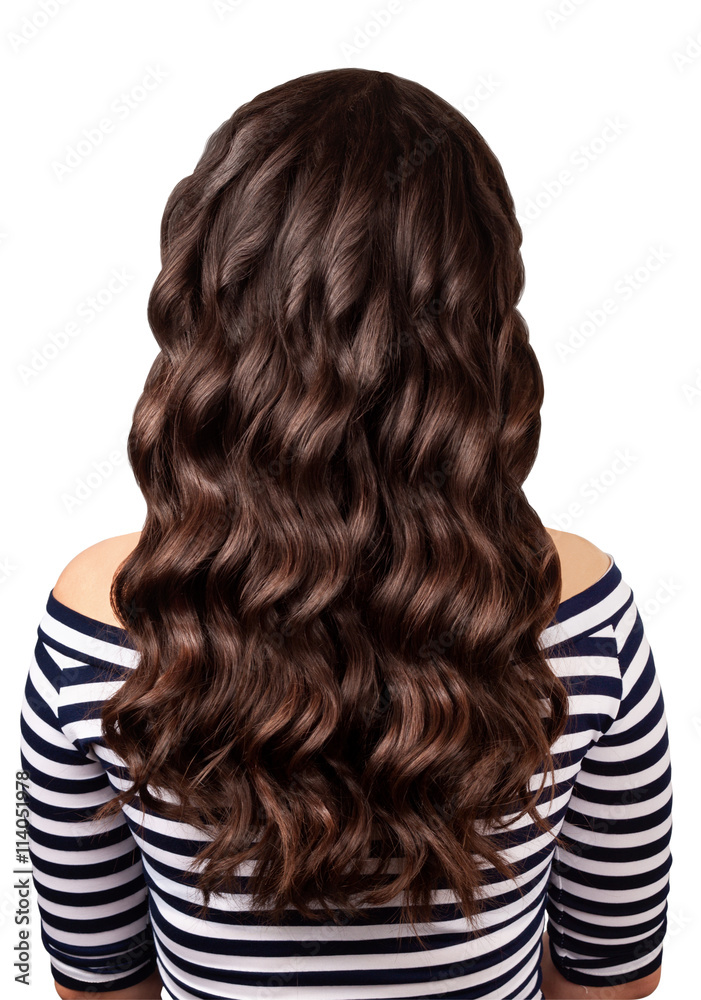 Short Auburn Straight Hair , Rear View On White Background Stock Photo,  Picture and Royalty Free Image. Image 208150583.