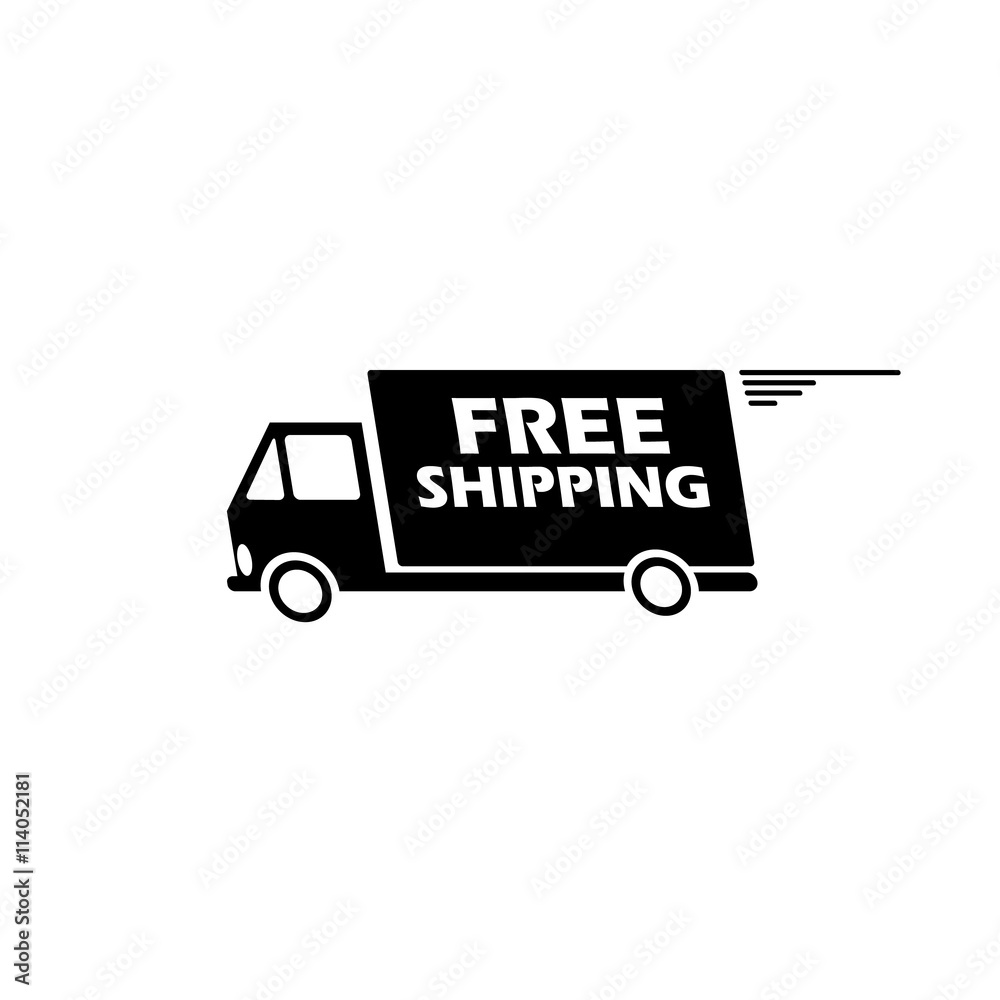 Delivery icon silhouette shipping truck isolated on white backgr Delivery icon silhouette shipping truck isolated on white backgr