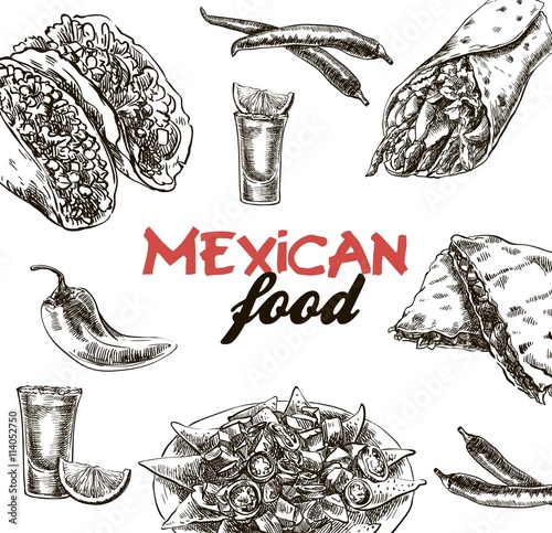Mexican food sketches