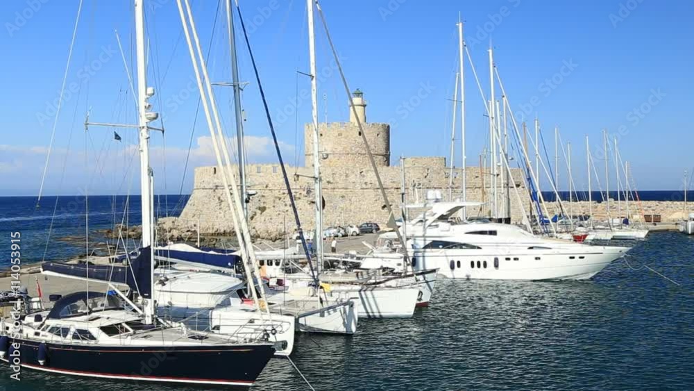 windmills in the port to Rhodes