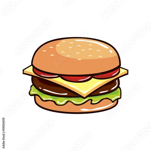 Burger clip art vector Stock Vector | Adobe Stock