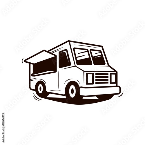 Food truck line art vector