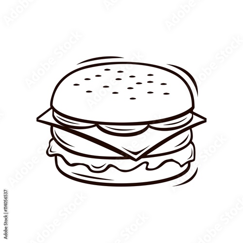 Burger line art vector