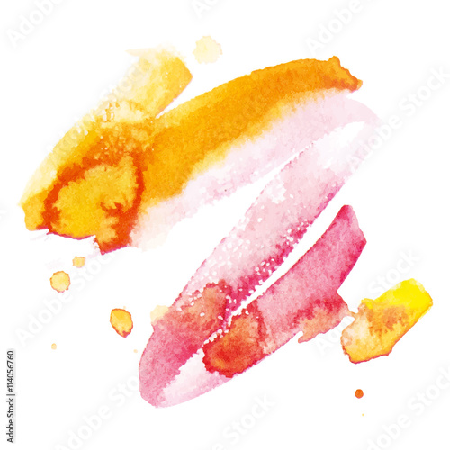 Watercolor smear, vector stroke illustration, hand painted vector, perfect design elements