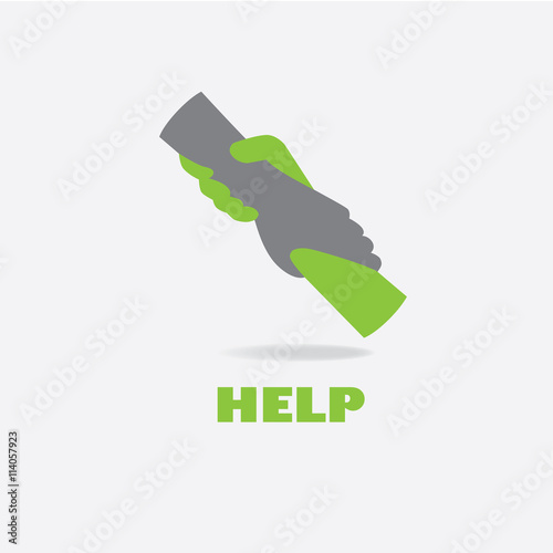 Helping hand icon logo. For giving people help and hope.