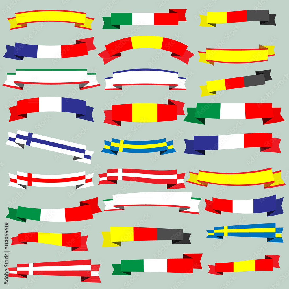 Ribbons and banners of europe vector