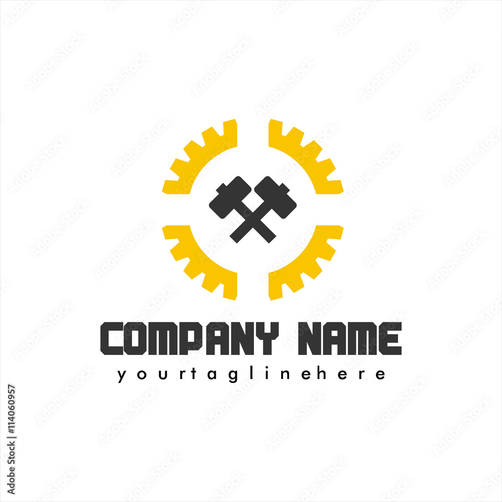 Worker and Contruction Logo Vector Worker and Contruction Logo Vector
