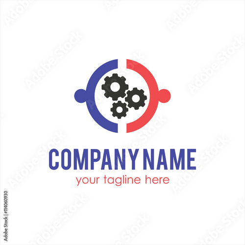 Worker and Contruction Logo Vector