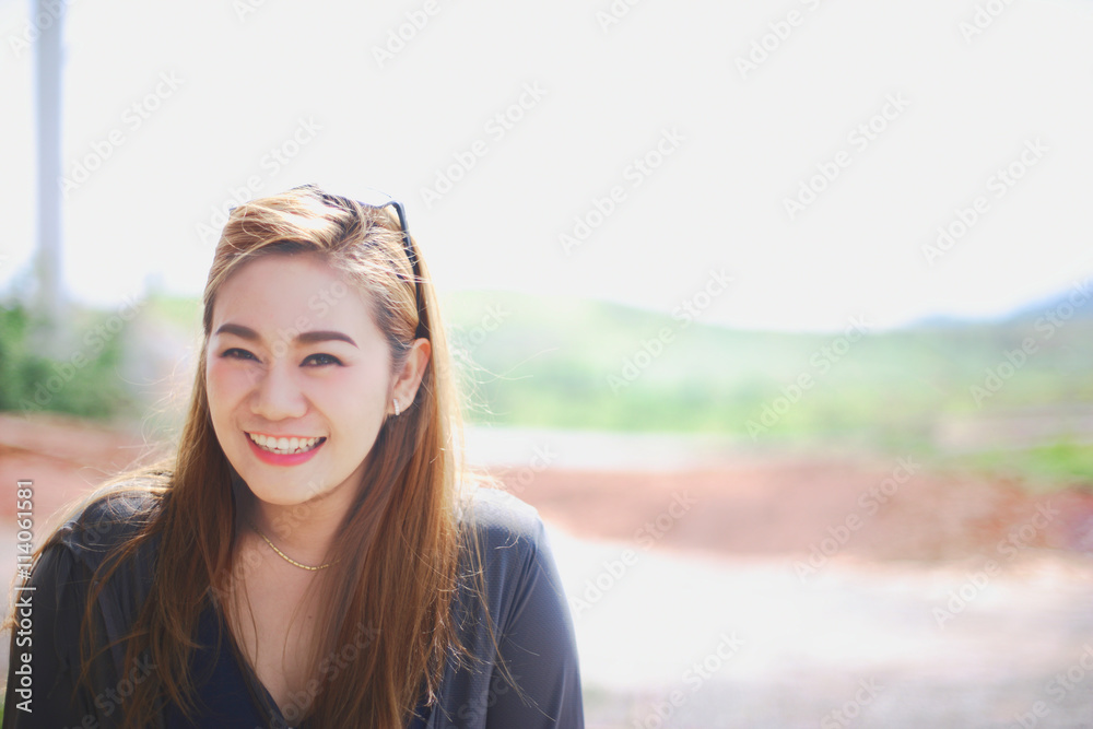 Smile face Asian girl outdoor portrait. Smile face Asian girl outdoor portrait.