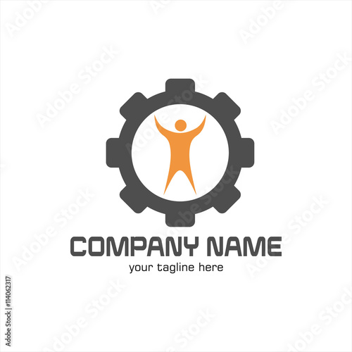 Worker and Contruction Logo Vector