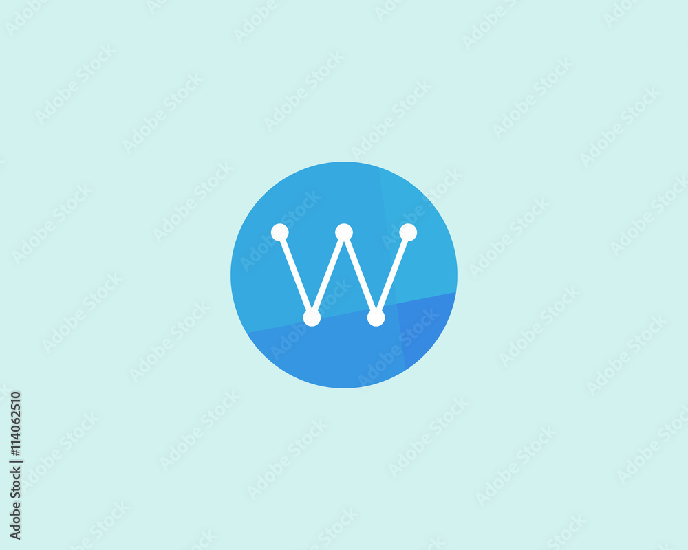 Abstract letter W logo design template. Dot, line, color creative sign. Universal vector icon. Abstract letter W logo design template. Dot, line, color creative sign. Universal vector icon.
