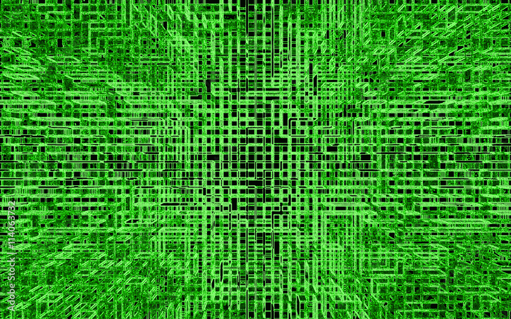 Naklejka Zielone cyfrowe wzorzyste abstrakcyjne tło, cyfrowy zasób graficzny