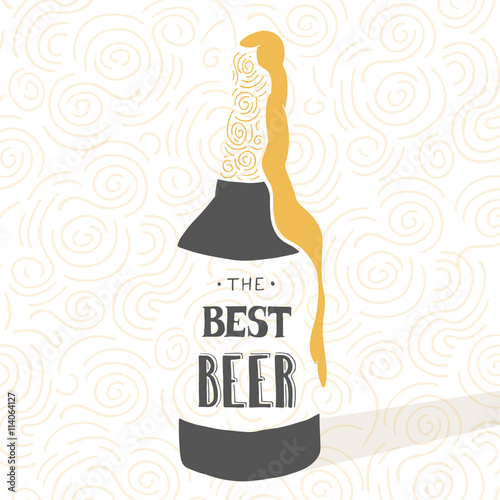 Vintage beer brewery design. Vector typography illustration