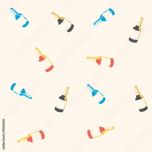 Vintage beer seamless pattern. Vector typography illustration
