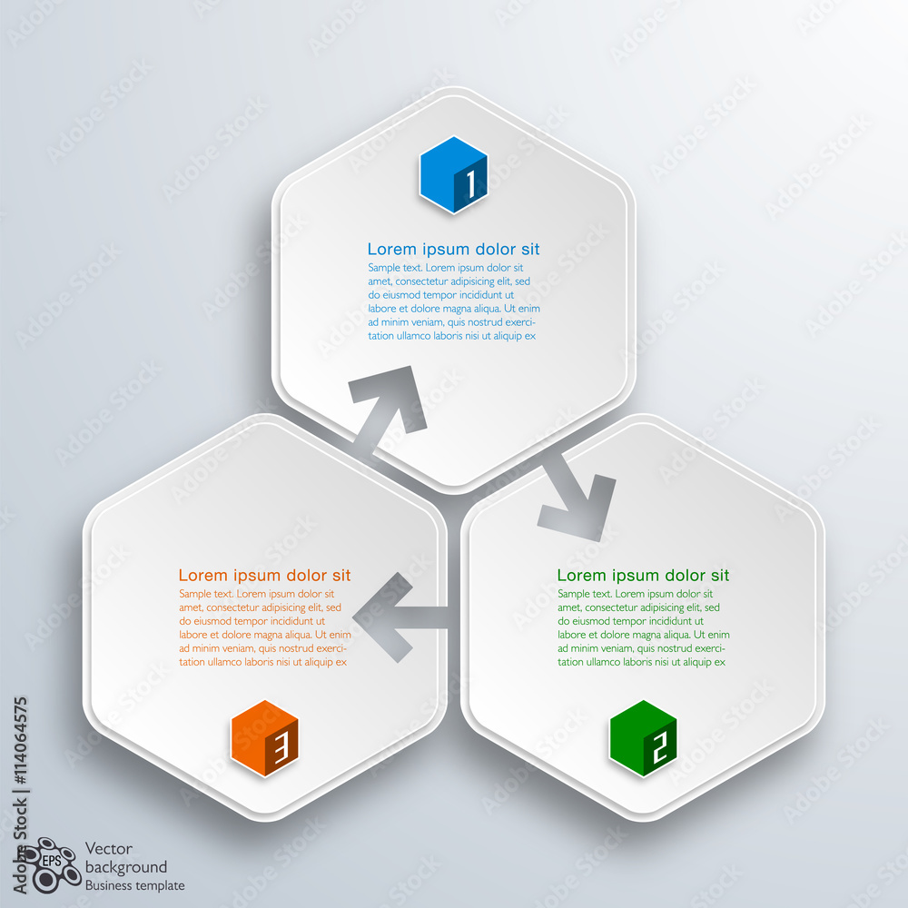 Vetor de Infographic Vector Background 3-Step Process do Stock | Adobe ...