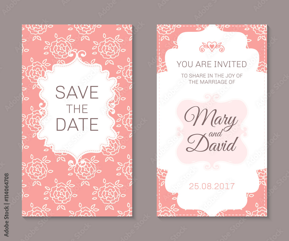 Romantic vector cards template