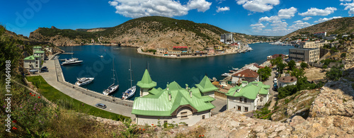 Balaklava is popular Crimean resort. Bay former submarine base.