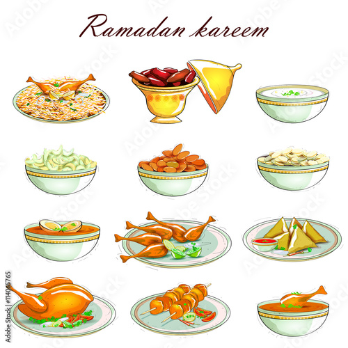 Canvas Print Food Icon for Ramadan Kareem