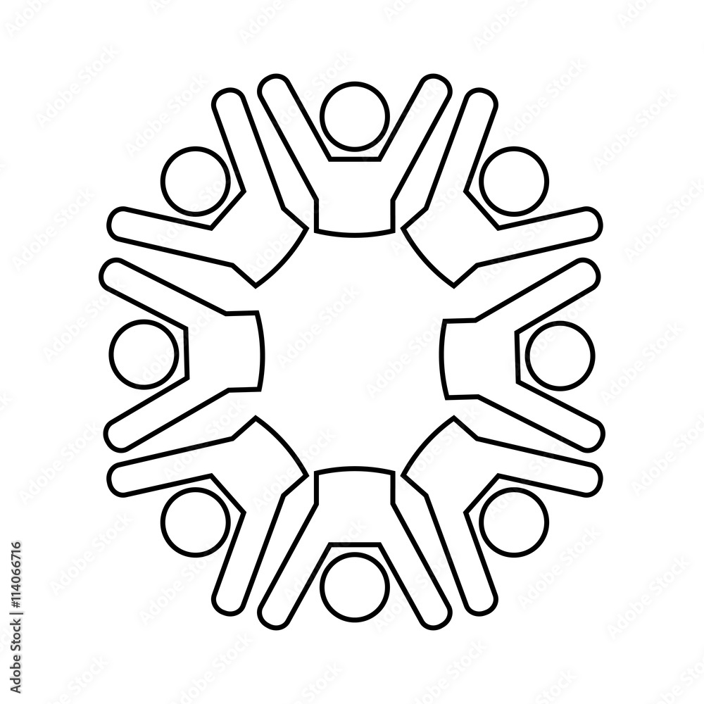 united people isolated icon design united people isolated icon design