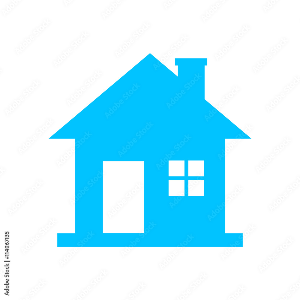 Blue house icon on white background Blue house icon on white background