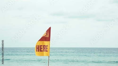 Safety Flag Swim Here On The Beach,  Phuket, Kata Beach