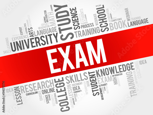 EXAM word cloud, education concept