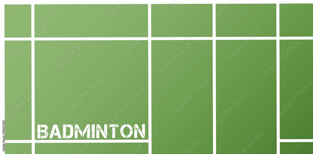Badminton message written in white Badminton message written in white