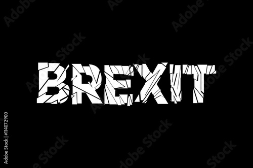 word Brexit the two options and the date of the referendum of the permanence of United Kingdom in the European Union on a black background.