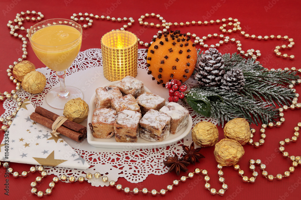 Christmas Stollen Cakes and Egg Nog Christmas Stollen Cakes and Egg Nog
