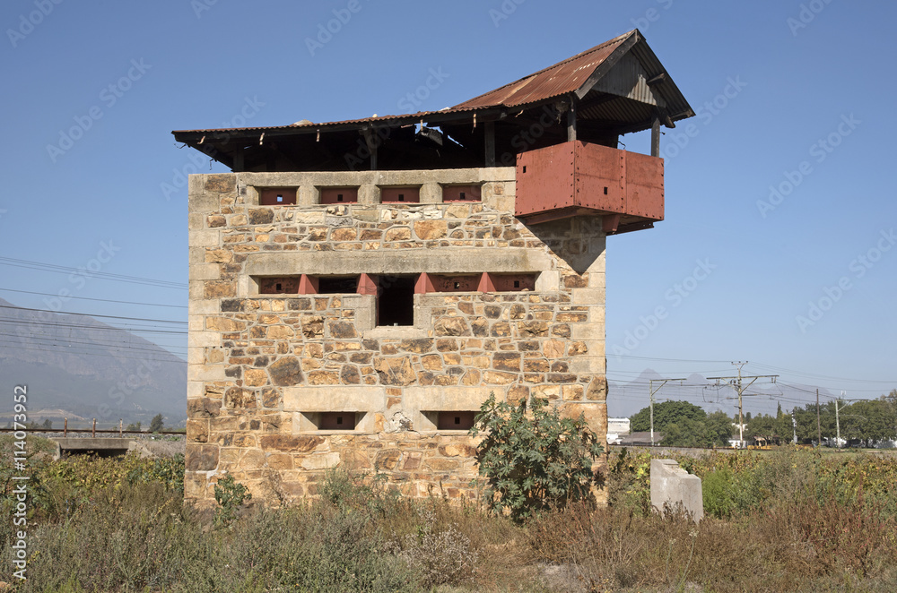 BRITISH BLOCKHOUSE WELLINGTON SOUTHERN AFRICA A British three tier blockhouse made of