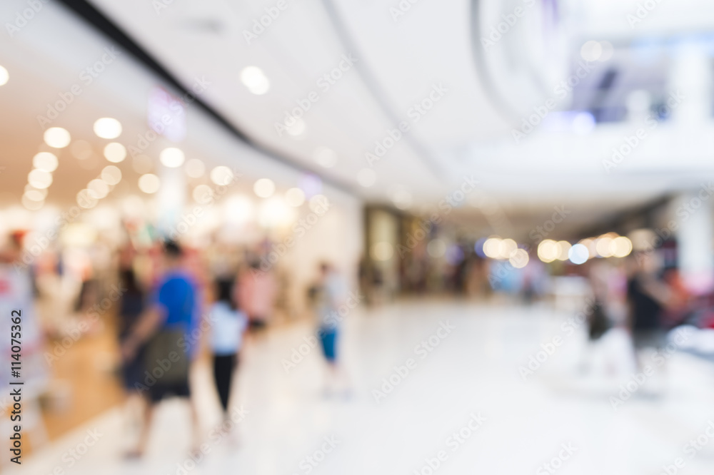 Abstract blur of people in shopping mall