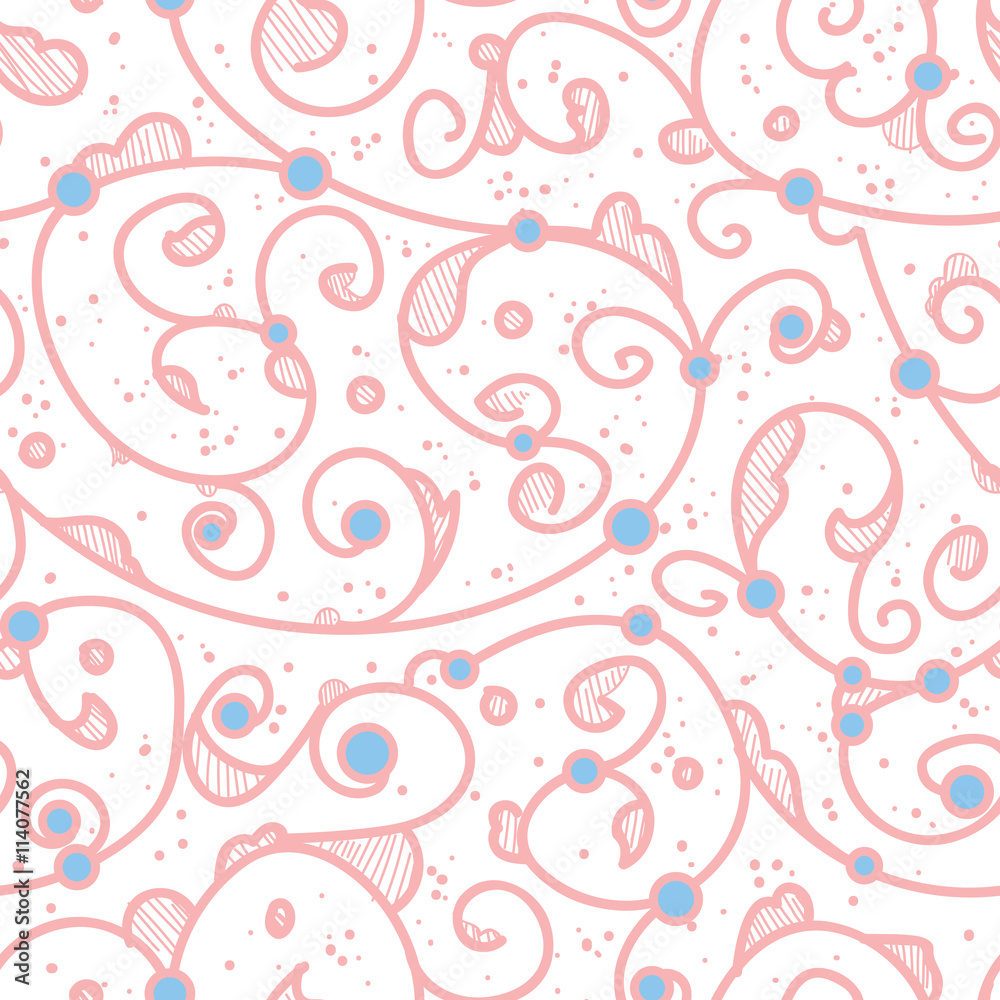 Abstract floral seamless pattern