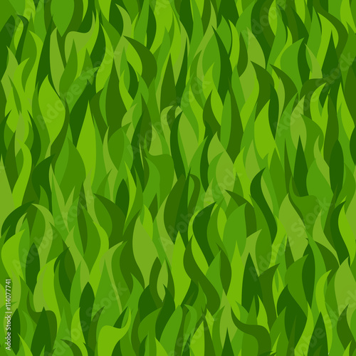 Seamless pattern with green grass different shades of green