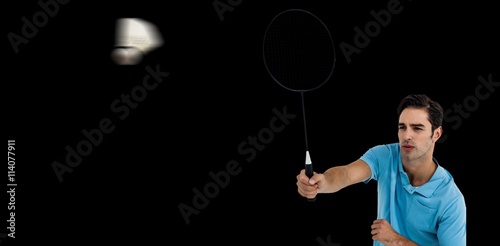 Badminton player playing badminton © vectorfusionart