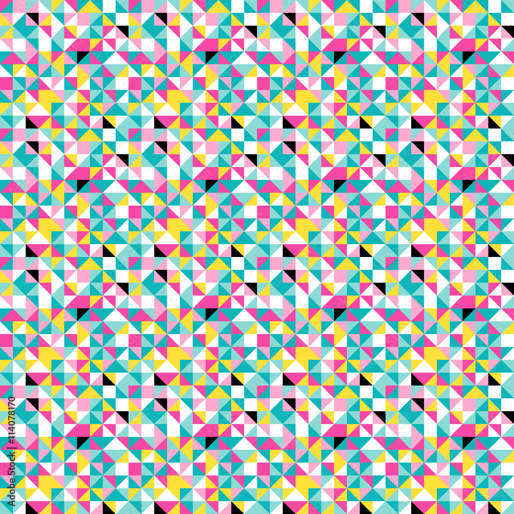 Retro origami colorful seamless pattern