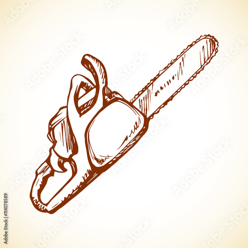 Chainsaw. Vector drawing