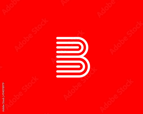 Line letter B logotype. Abstract moving airy logo icon design, ready symbol creative vector sign.