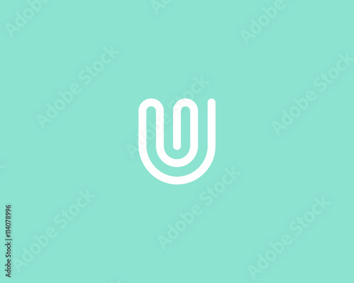 Line letter u logotype. Abstract moving airy logo icon design, ready symbol creative vector sign.