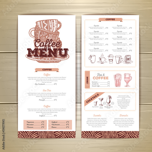 Vintage coffee menu design.