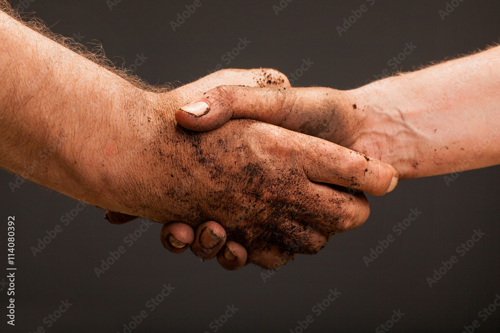 Fototapeta premium farmers hand holding soil surface