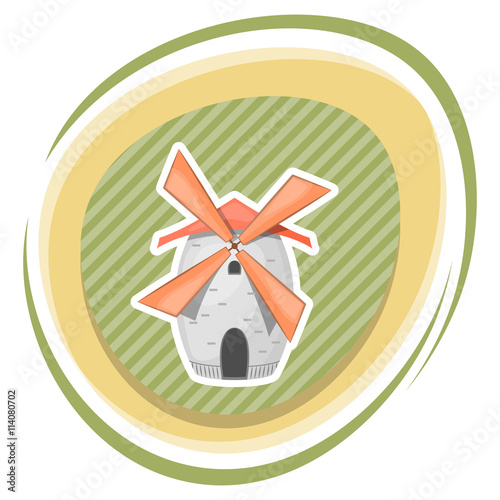 Cartoon vector illustration of mill