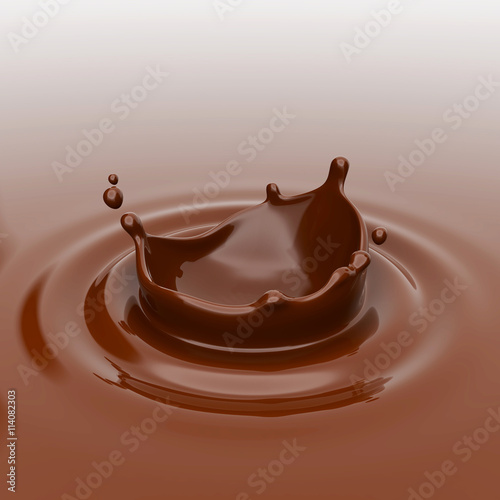 Splashes of chocolate. 3D rendering.