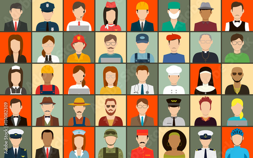 Professions Vector Flat Icons.